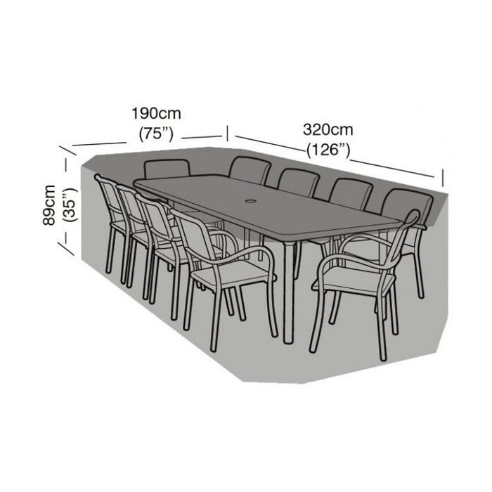 8 10 Seater Rectangular Patio Set Cover, 8 Seater Patio Table Cover